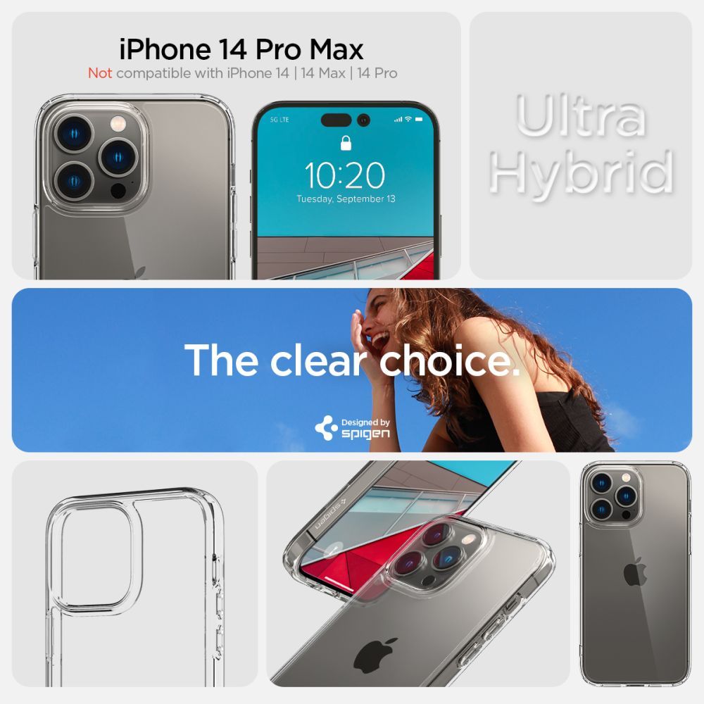 COVER SPIGEN ULTRA HYBRID IPHONE 14 PRO MAX CRYSTAL CLEAR