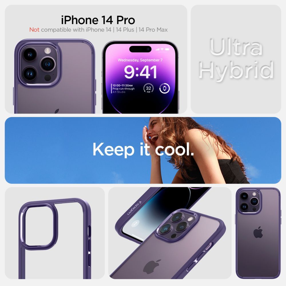 COVER SPIGEN ULTRA HYBRID IPHONE 14 PRO DUNKELLILA