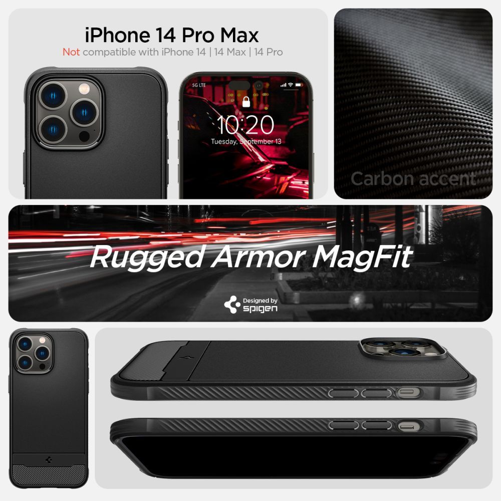 COVER SPIGEN RUGGED ARMOR MAG MAGSAFE IPHONE 14 PRO MAX MATTSCHWARZ