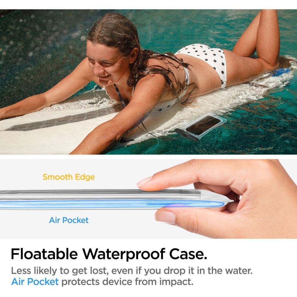 WASSERDICHTE SCHUTZHÜLLE SPIGEN A610 UNIVERSAL WATERPROOF FLOAT CASE CRYSTAL CLEAR